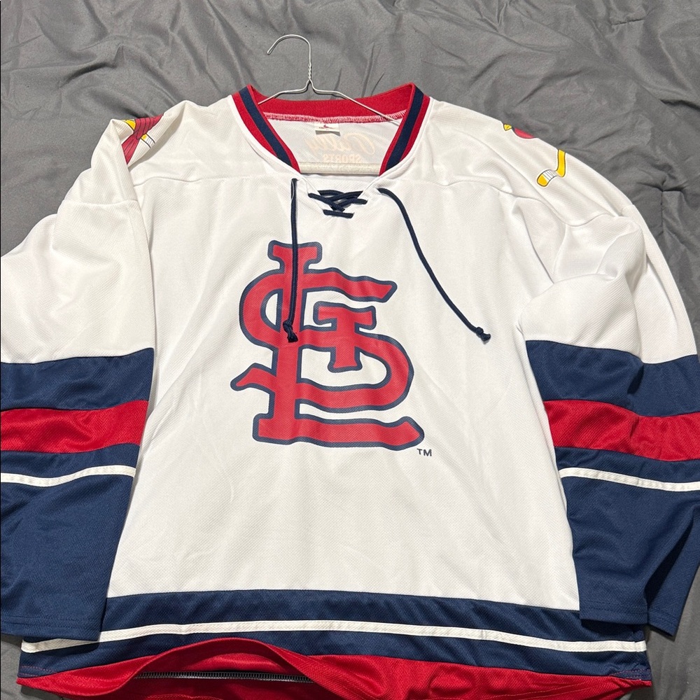 Bally White St. Louis cardinals Jersey with Red and Blue Accents
